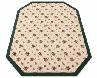 165 VintageFloralAreaRugCreamRosePatternOctagonRug