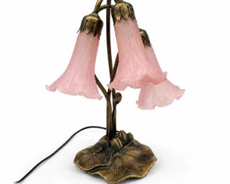 60 VintagePinkTulipTableLampArtNouveauStyleLight