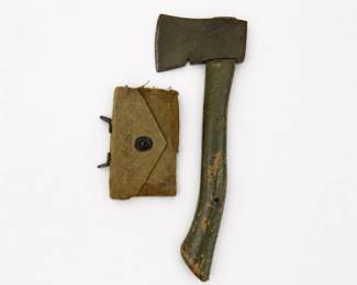 20 VintageCampHatchetAxewithCanvasBeltSheath
