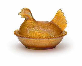 1 VintageCarnivalGlassHenonNestCoveredDish