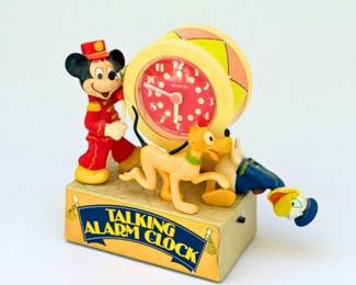 97 VintageBradleyDisneyMickeyPlutoTalkingAlarmClock