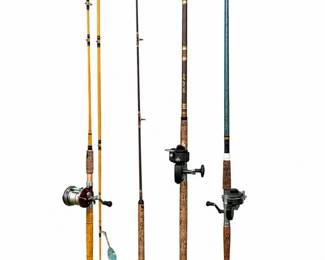 162 VintageFishingRodReelLotEagleClawRoddyDaiwa