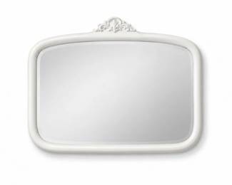 129 VintageShabbyChicWhiteWallMirror