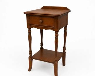 107 VintageOneDrawerEndTableStandWalnutFinish