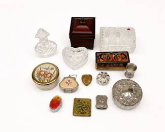 121 VintageTrinketBoxesVanityContainersKeepsakeLot