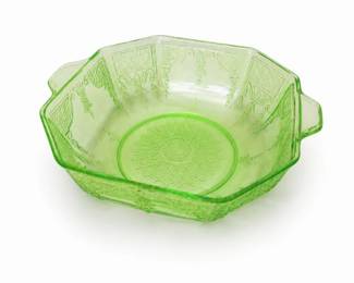 42 VintageUraniumGlassOctagonalServingBowl