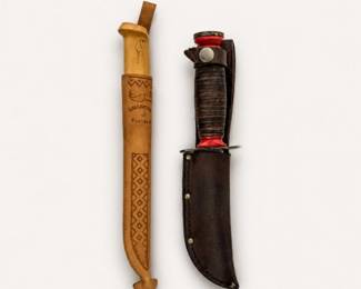 27 MarttiiniFinlandPuukkoHuntingKnifewLeatherSheath