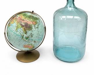 154 VintageReplogleGlobeBlueGlassJugPair