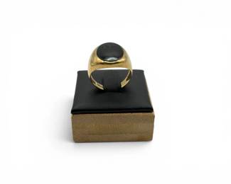 66 14KGoldScrapRingwCrackedBlackOnyxStone54g
