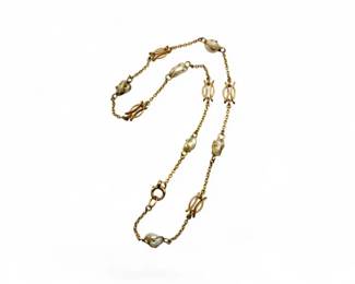62 9KGoldFreshwaterPearlChokerNecklace145LongTested66g