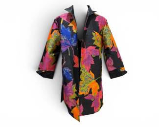 87 GraceChuangNewYorkOversizedLeafPrintCoatJacketSizeL