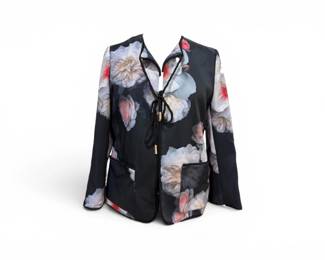 101 TedBakerNeedineChelseaCordTrimFloralJacketSize4LikeNew