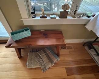 Handmade live-edge wooden bench