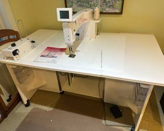 HQ Sweet Sixteen long arm quilting machine; sewing table