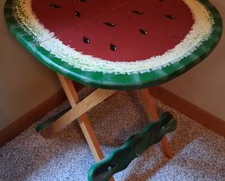 Watermelon painted folding table