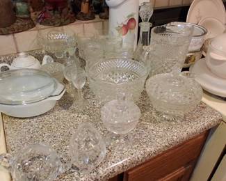 Lots of glass cookware and entertainment service