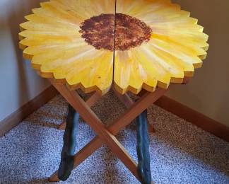 Painted sunflower folding table