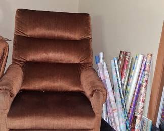 Brown micro suede recliner chair
