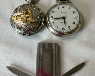 Lot 108: Two Pocket watches And Money Clip