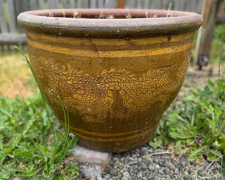 Lot 127: Large Glazed Ceramic Dragon Planter