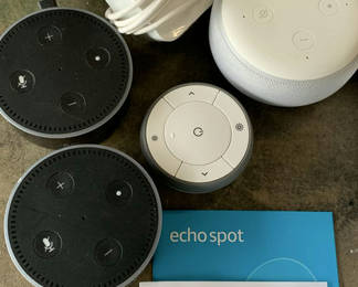 Lot 188: Echo smart speakers, Blink Outdoor 4 kit box, and Alphasonik PMA 4.400X manual