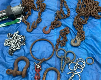 Lot 156: Various Chain, Hooks, Pulleys And Zostera ATV Winch