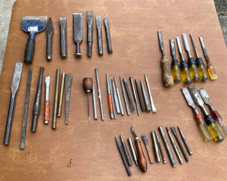 Lot 168: Vintage Woodworking Chisels and Hand Tools