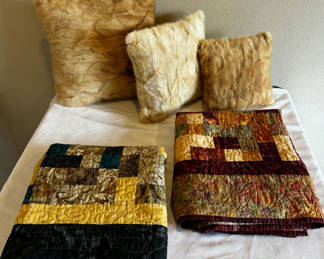 Lot 67: Artisan Quilts and Throw Pillows