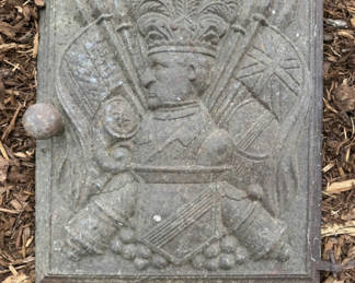 Lot 134: Cast Iron Garden Art & Ceramic Planter
