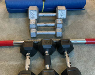 Lot 14: Weights, Yoga Pad