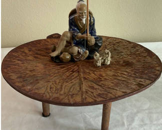 Lot 39: Cast Iron Leaf Stand And Small Asian Figurines