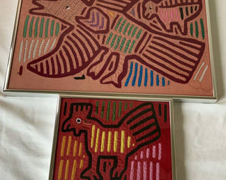 Lot 117: Framed Guatemalan Fabric Art