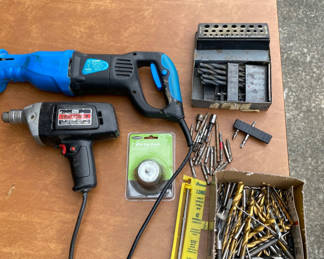 Lot 99: Reciprocating Saw, Drill and Accessories