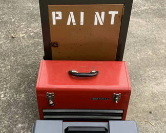 Lot 196: Rolling Metal Toolbox With Two Smaller Handhelds