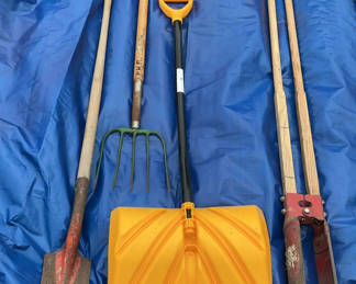 Lot 145: Long Handled Yard Tools And Towable Garden Cart