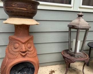 Terracotta Owl Chiminea