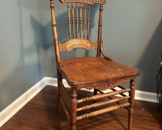 Antique Oak Press Chair