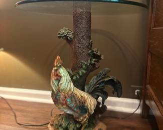 Rooster Glass Top Table