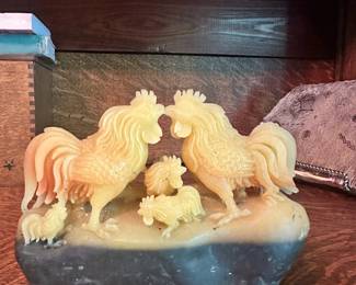 Roosters Hand Carved
