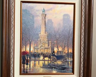 Thomas Kinkade - Chicago, Winter at the Water Tower