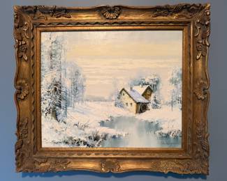 CERTIFIED ORIGINAL - Franz Wagner - Winter River Scene