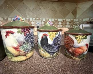 Rooster - 3pc Canister Set