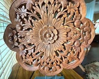Carved Wooden Floral Decor