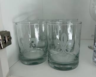 Fleur De Lis Etched Glasses