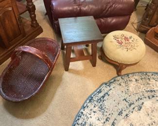 Foot stools and old basket