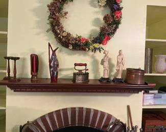 Old iron and oriental figurines