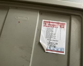 Four week emergency supply of freeze dried food
