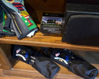 Oakland hills folding golf chairs and needlepoint club covers