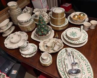 Lenox Christmas china and serving pieces