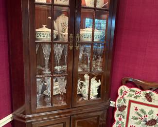 Corner china display hutch by Drexel